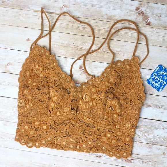 🆕 Free People Celine Lace Bralette burnt caramel - Picture 3 of 6